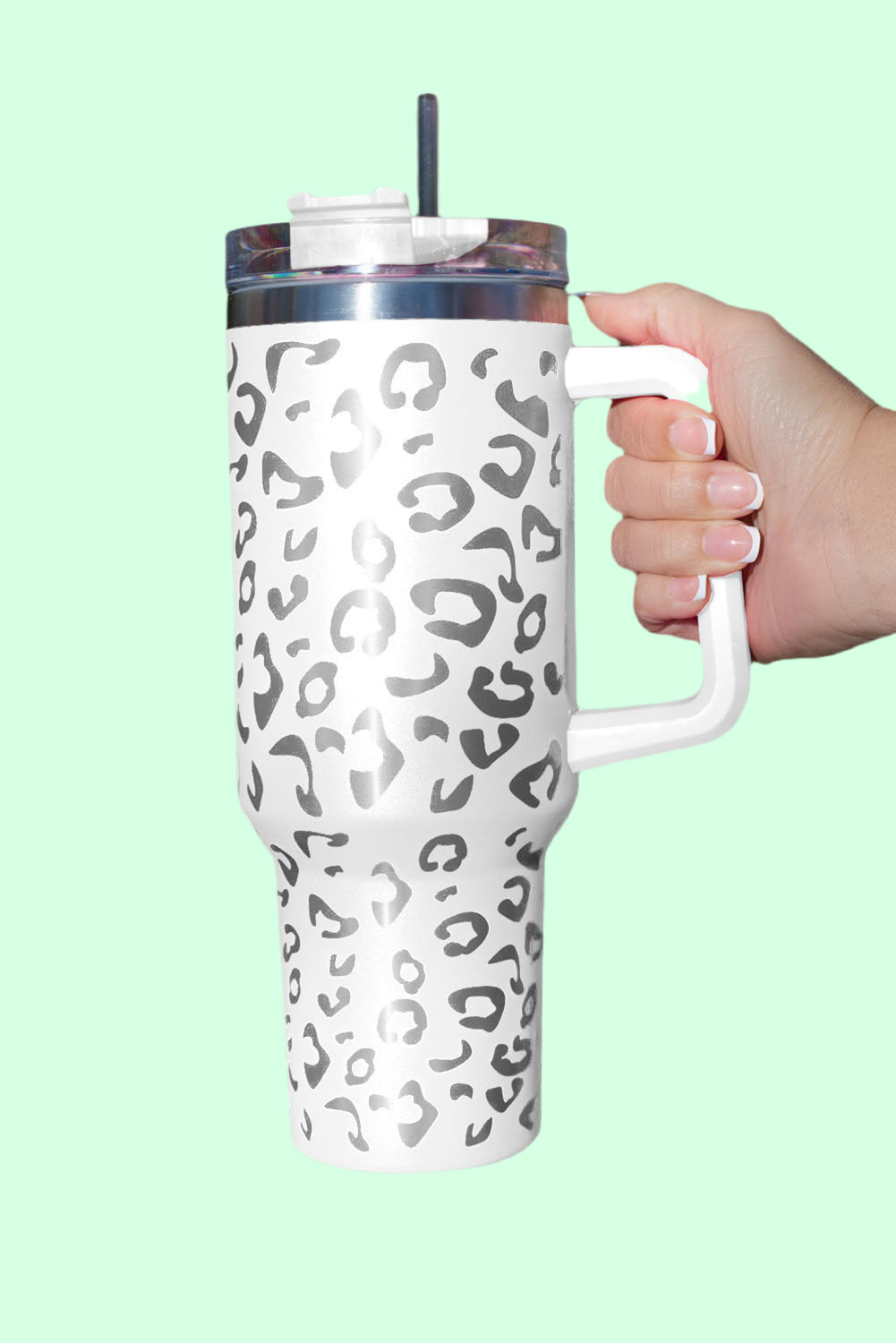White Leopard Spotted 304 Stainless Double Insulated Cup 40oz