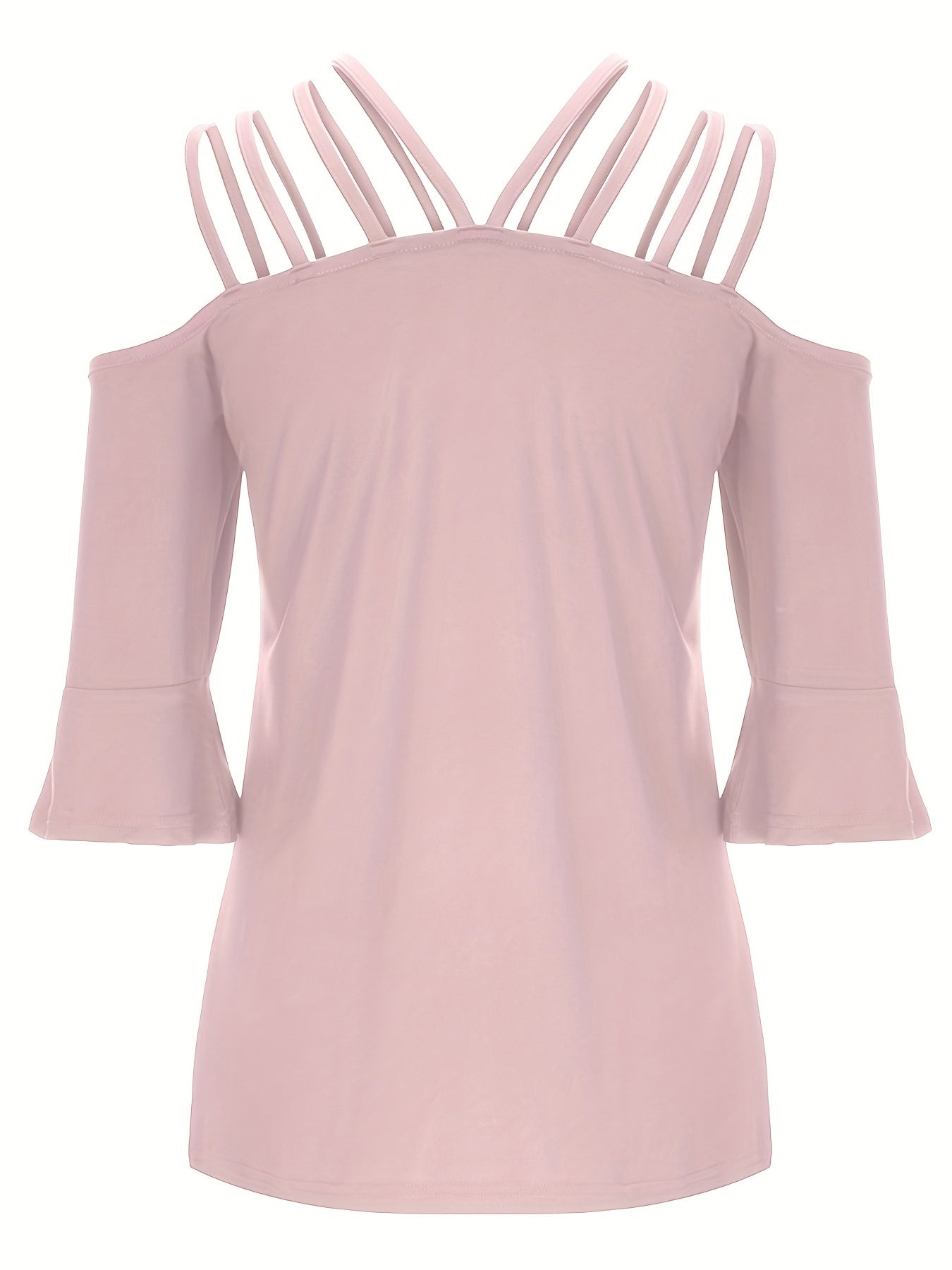 Full Size Cold Shoulder Three-Quarter Sleeve Blouse