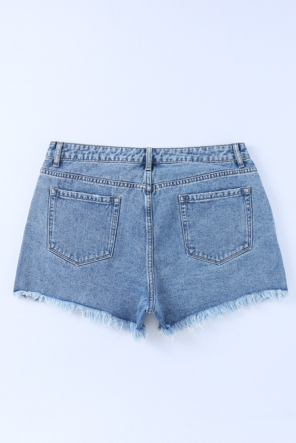 Black High Rise Crossover Waist Denim Shorts